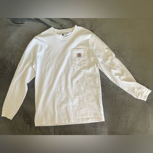 White small Carhartt long sleeve shirt